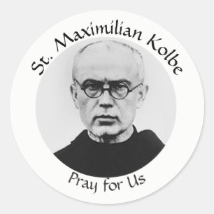 Katholisch-Märtyrer St. Maximilian Kolbe Runder Aufkleber