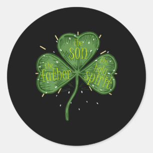 Katholisch Religiös Irischer Shamrock Christlicher Runder Aufkleber