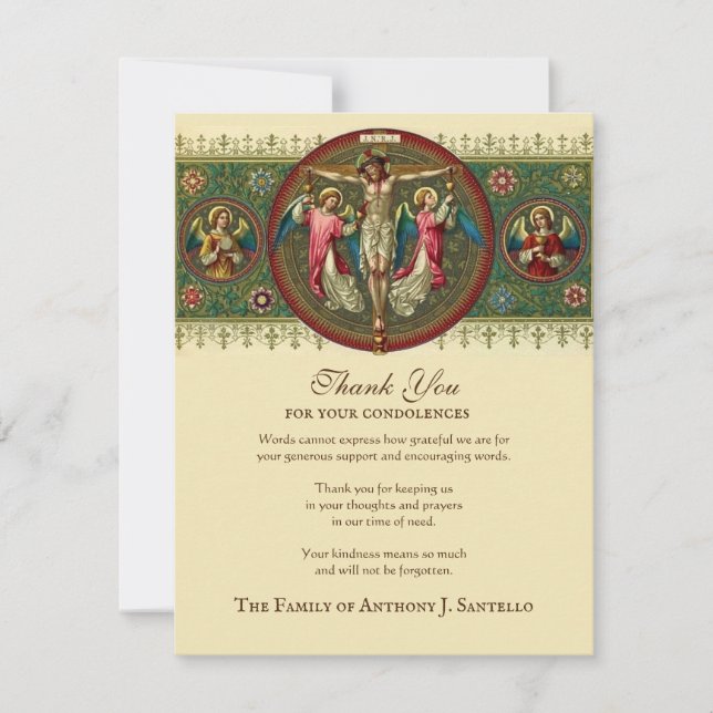 Katholische Beerdigung Beileid Heilige Karte Viele (Vorderseite)