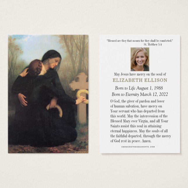 Katholische Beerdigung Gebet Gravesite Memorial (Vorne & Hinten)