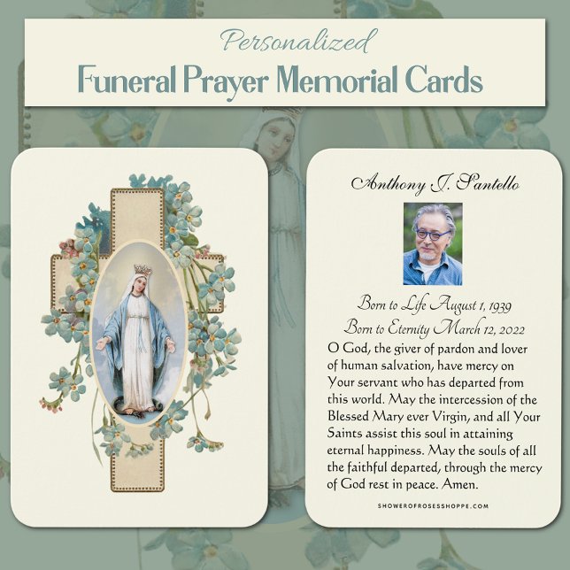 Katholische Beerdigung Gedenkgebet Heilige Karte (Traditional Catholic Funeral Memorial Prayer Cards of the Blessed Virgin Mary)