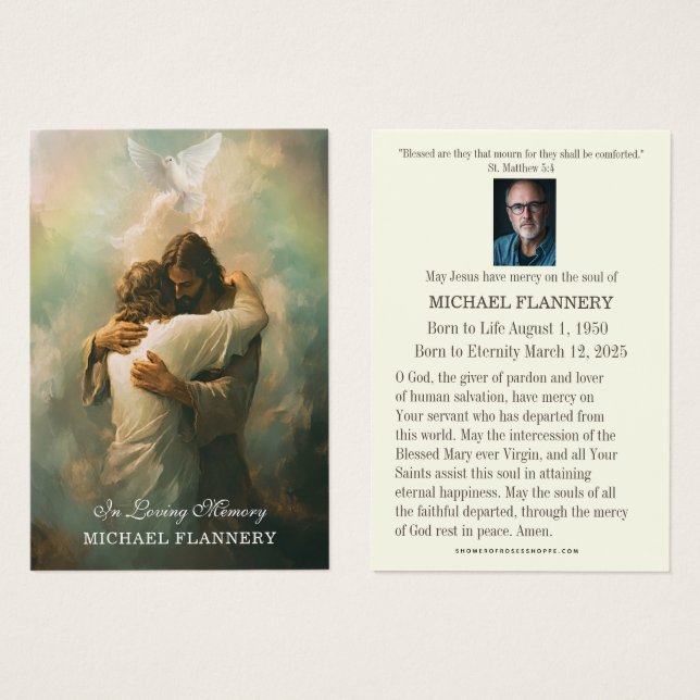 Katholische Beerdigung Gedenkstätte Jesus Gebet Ka (Vorne & Hinten)