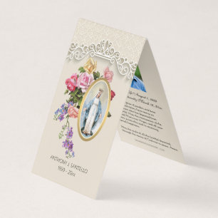 Katholische Beerdigung Jungfrau Mary Gebet Heilige Visitenkarten