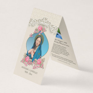 Katholische Beerdigung Jungfrau Mary Gebet Heilige Visitenkarten