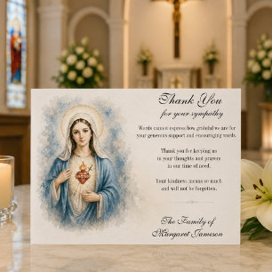 Katholische Beerdigung Maria Unbefleckt Heiliges H Dankeskarte