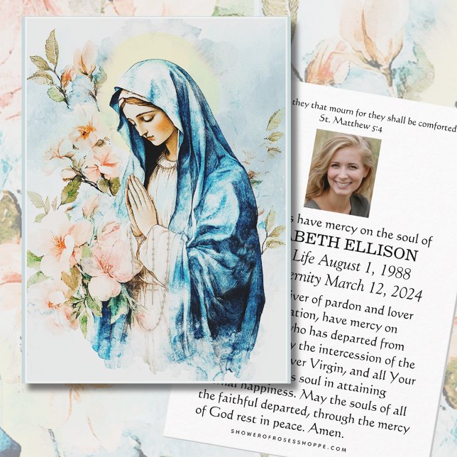 Katholische BeerdigungsGedenkstätte Gebet Mary Blo Platzkarte (Von Creator hochgeladen)