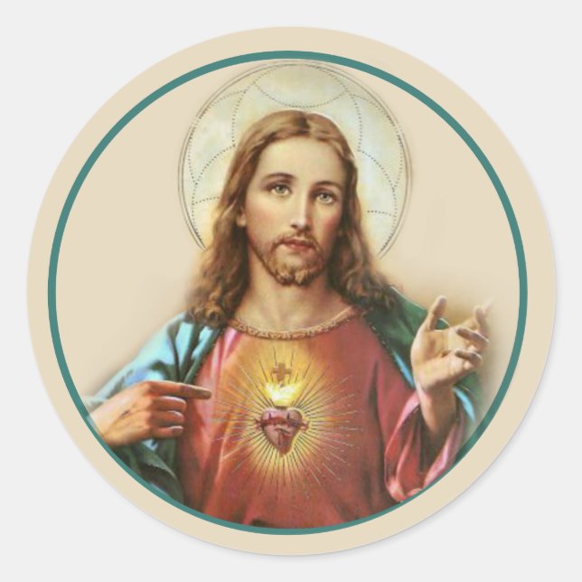 Katholische Beileid Beerdigung Jesus Gedenkstätte Runder Aufkleber (Vorderseite)