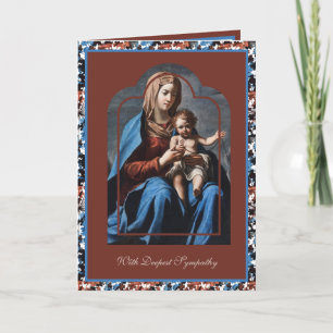 Katholische Beileid Jungfrau Mary Jesus Rosary Car Karte