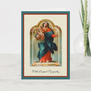 Katholische Beileid Jungfrau Mary Jesus Scripting Karte