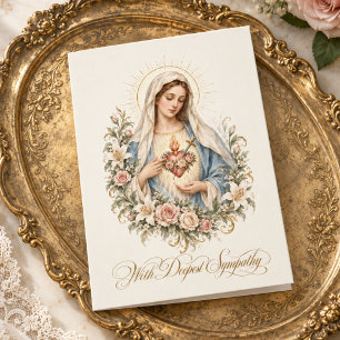 Katholische Beileidskarte mit Immaculatem Herzen M Karte
