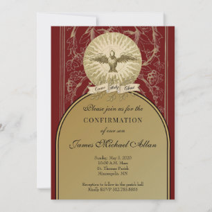 Katholische Bestätigung Gold und Burgund Einladung