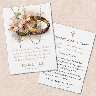 Katholische Blumenringe Hochzeit Heilige Karte