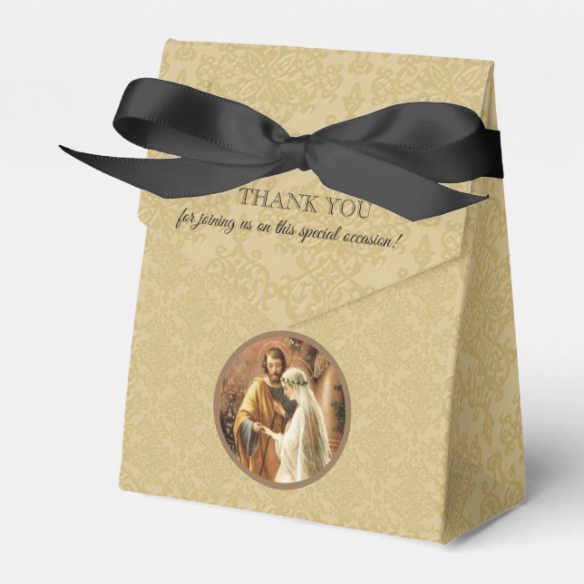 Katholische Braut & Groom Mary St. Joseph Gold Dam Geschenkschachtel (Vorderseite)