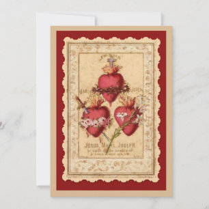 Katholische Drei Herzen Jesus Mary Joseph Gebet Karte