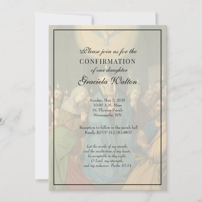 Katholische Elegante Sacrament of Confirmation Einladung (Vorderseite)