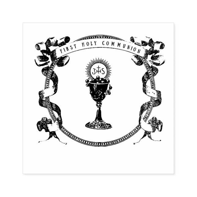 Katholische Erste Heilige Kommune Eucharist Vintag Gummistempel (Prägung)