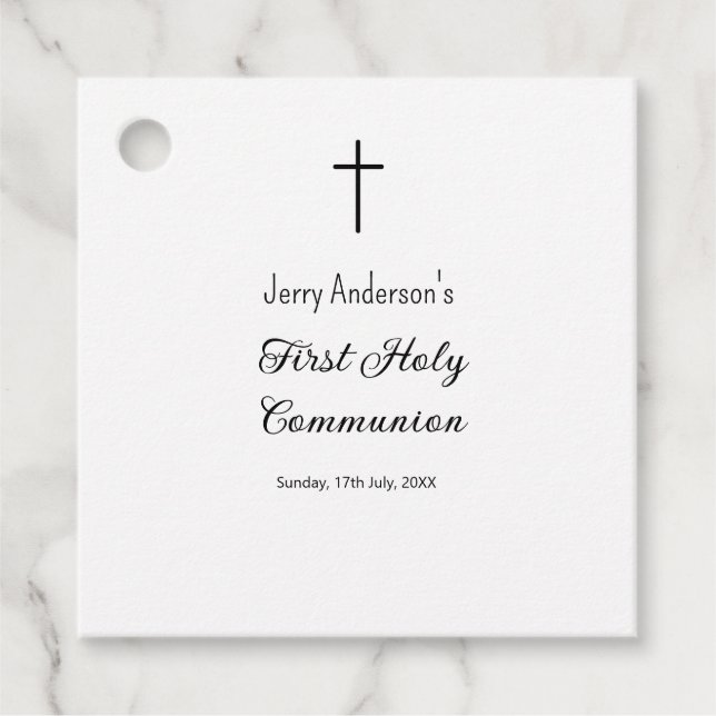Katholische erste heilige Kommunion einfache QR mi Geschenkanhänger (Vorderseite)
