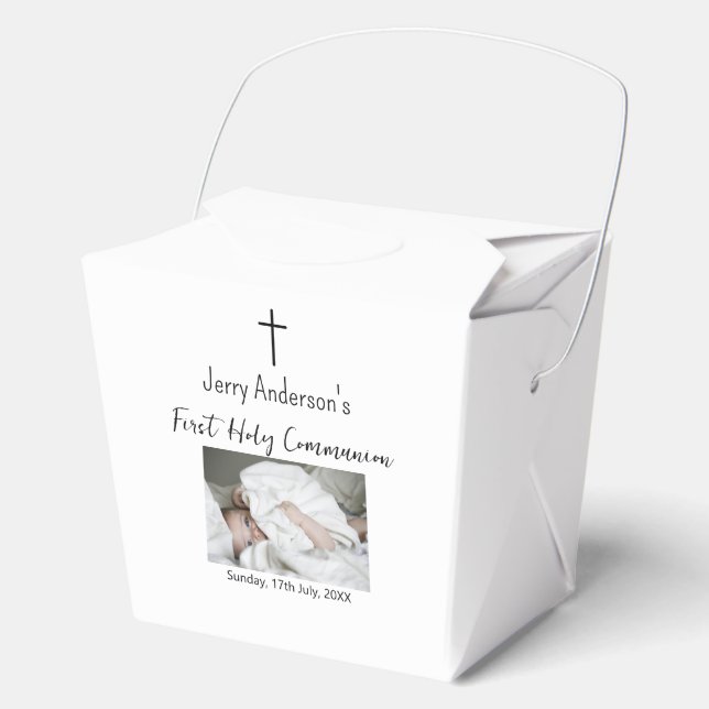 Katholische erste heilige Kommunion einfache QR mi Geschenkschachtel (Vorderseite)