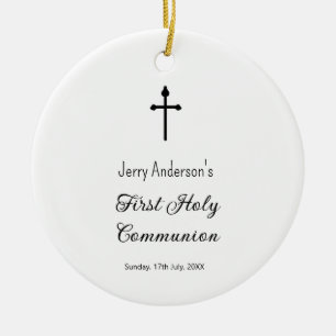 Katholische erste heilige Kommunion einfache QR mi Keramik Ornament