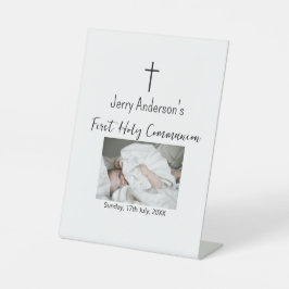 Katholische erste heilige Kommunion einfache QR mi Sockelschild
