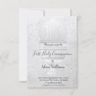 Katholische Erste Kommunion Eucharistisches Graude Einladung