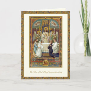 Katholische Erstkommunion Jesus Engel Karte