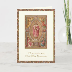 Katholische Erstkommunion Jesus Engel Karte