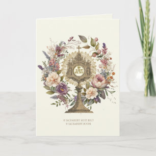 Katholische eucharistische Anbetung Monstranz Blum Karte