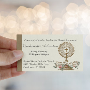 Katholische Eucharistische Bewunderung Jesus Gebet Visitenkarte