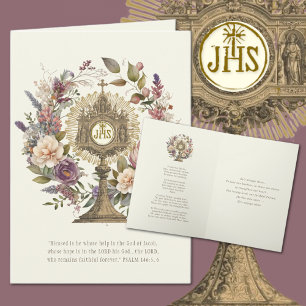 Katholische eucharistische Hostien-Schrift Gebet Karte