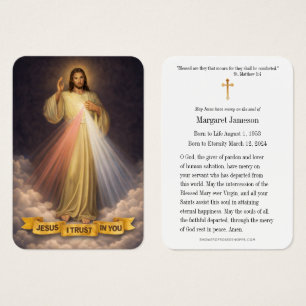 Katholische Funeral Holy Card der Göttlichen Barmh
