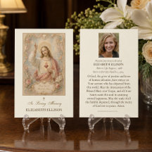 Katholische Funeralgebetskarte Heiliges Herz Jesu 
