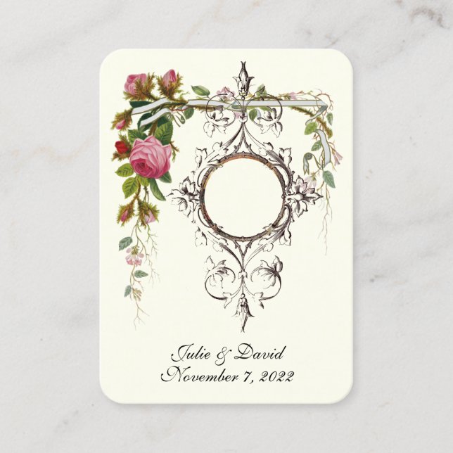 Katholische Gastgeschenk Hochzeit Elegante Rose  Visitenkarte (Vorderseite)