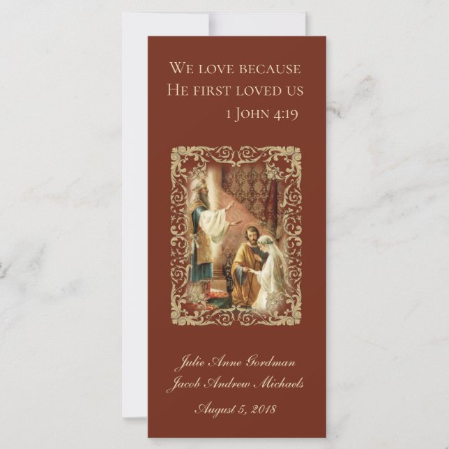 Katholische Gastgeschenk Hochzeit Schrift Brautpaa (Vorderseite)