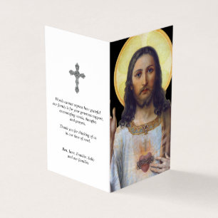 Katholische Gebetskarte   Antikes Heiliges Herz Visitenkarten