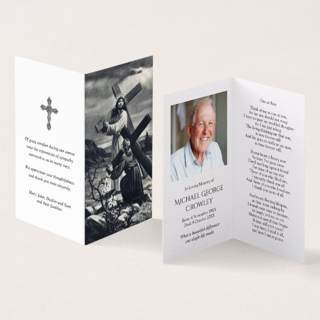 Katholische Gebetskarte | Antique de Jesus (Innenseite und Außenseite)