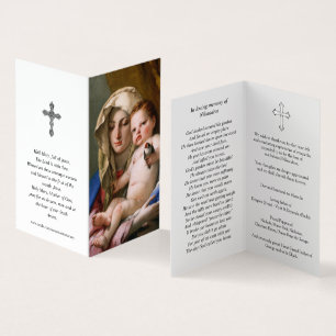 Katholische Gebetskarte Goldfinch-Madonna