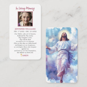 Katholische Gebetskarte Jesus im Himmel Unser Vate Visitenkarte
