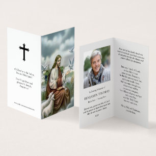 Katholische Gebetskarte   Jesus mit den Tauben