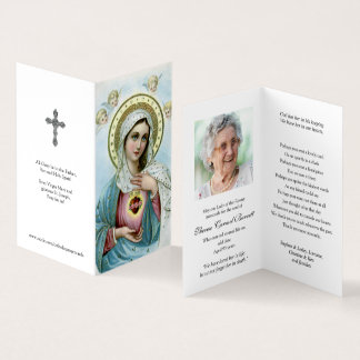 Katholische Gebetskarte | Sacred Heart Mary 3 Visitenkarten