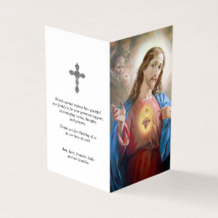 Katholische Gebetskarte   Sacred Heart Visitenkarten
