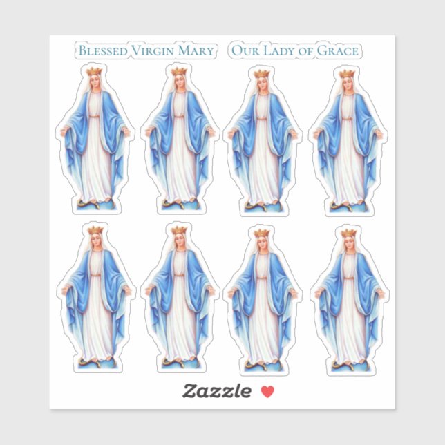 Katholische gesegnete Jungfrau Hail Mary Vinyl Con Aufkleber (Blatt)