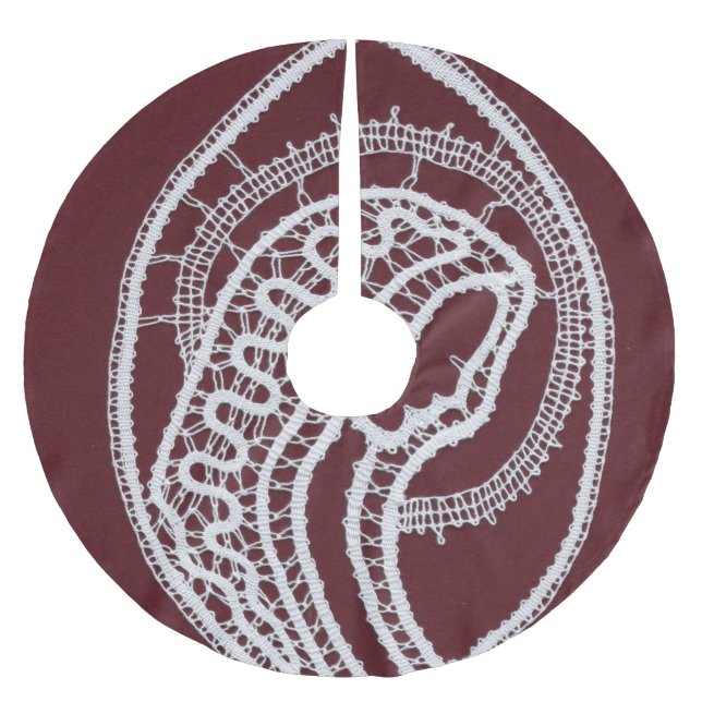 Katholische gesegnete Jungfrau Mary, Spitze Polyester Weihnachtsbaumdecke (Vorderseite)