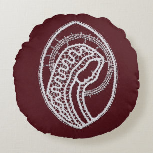 Katholische gesegnete Jungfrau Mary, Spitze Rundes Kissen