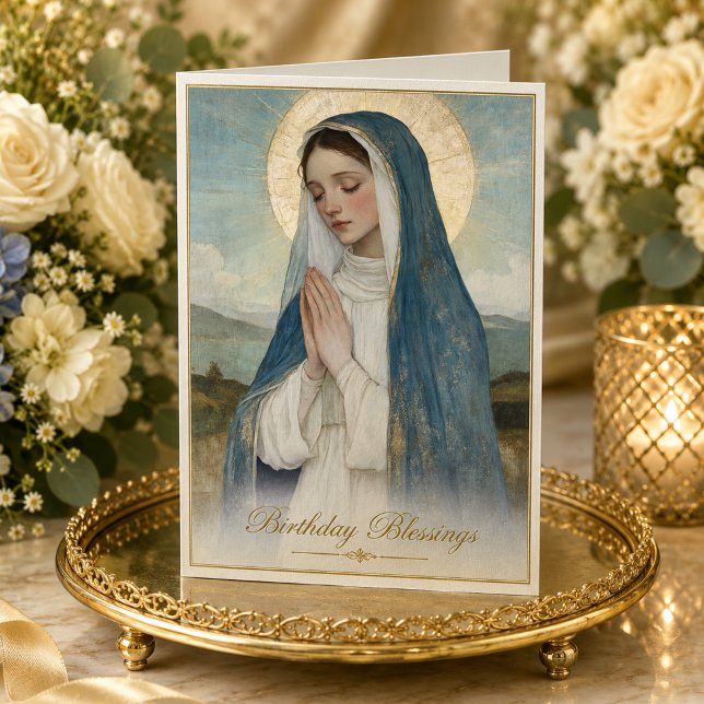 Katholische "Gesegnete Mary Religious Birthday Car Karte (Von Creator hochgeladen)