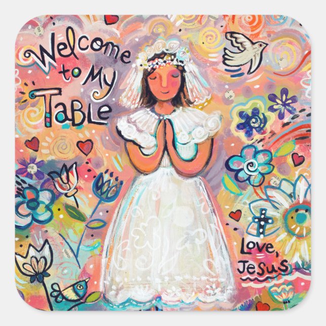 Katholische Girl Pink Sticker (Vorderseite)