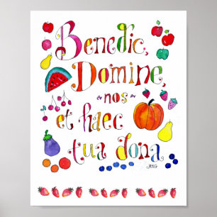 Katholische Gnade vor den Mahlzeiten Erntedank Geb Poster