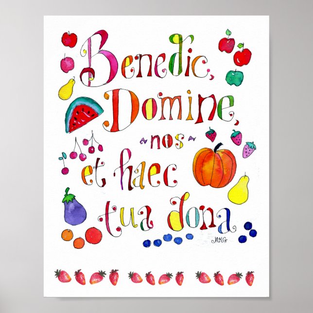 Katholische Gnade vor den Mahlzeiten Erntedank Geb Poster (Vorne)