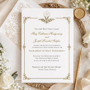Katholische goldene Marien-Hochzeit im 19. Jahrhun Einladung