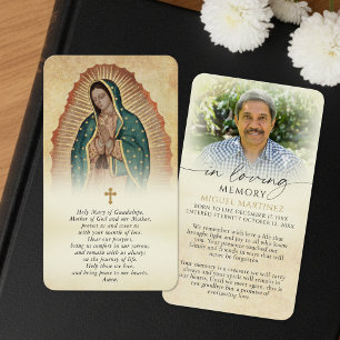 Katholische Guadalupe-Gedenkgebetkarten